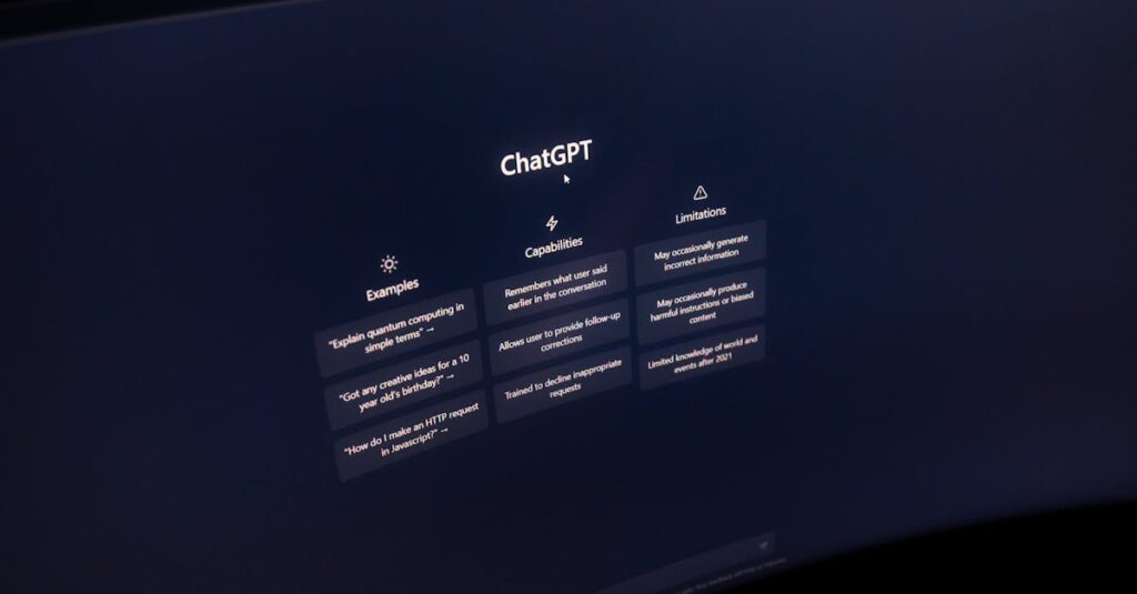 ChatGPTと他AIツールを表で比較するビジュアル